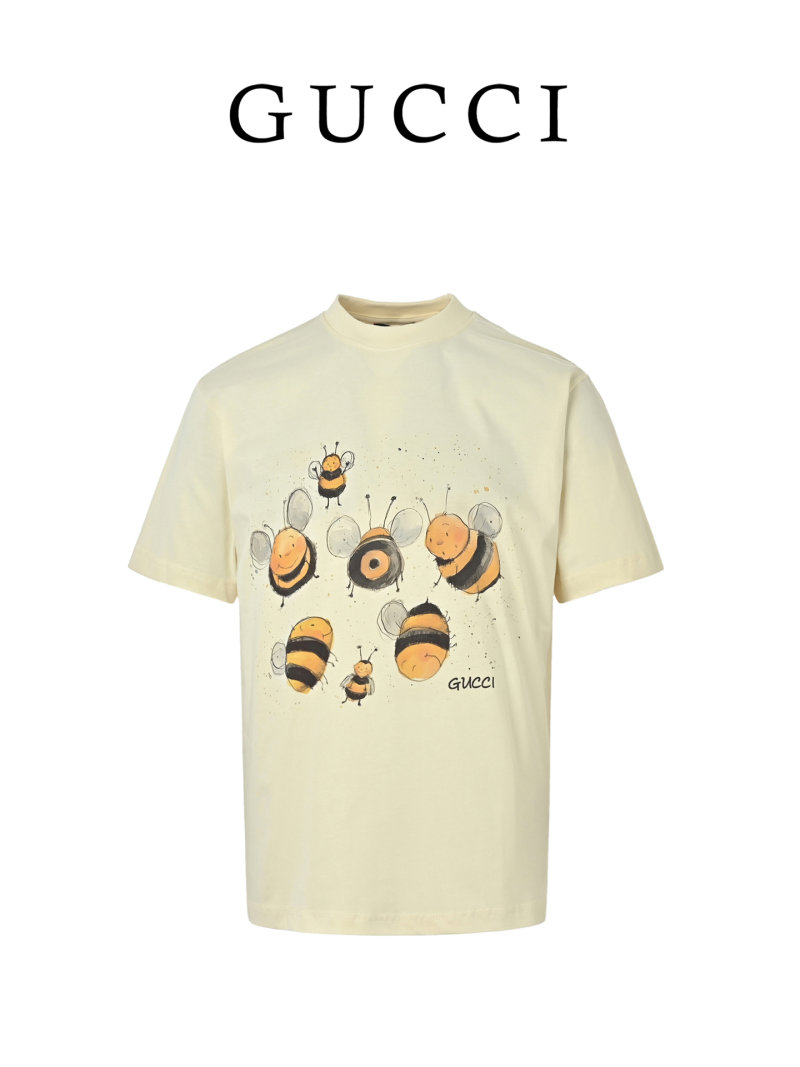 Bee Print Cream Short-Sleeve T-Shirt view