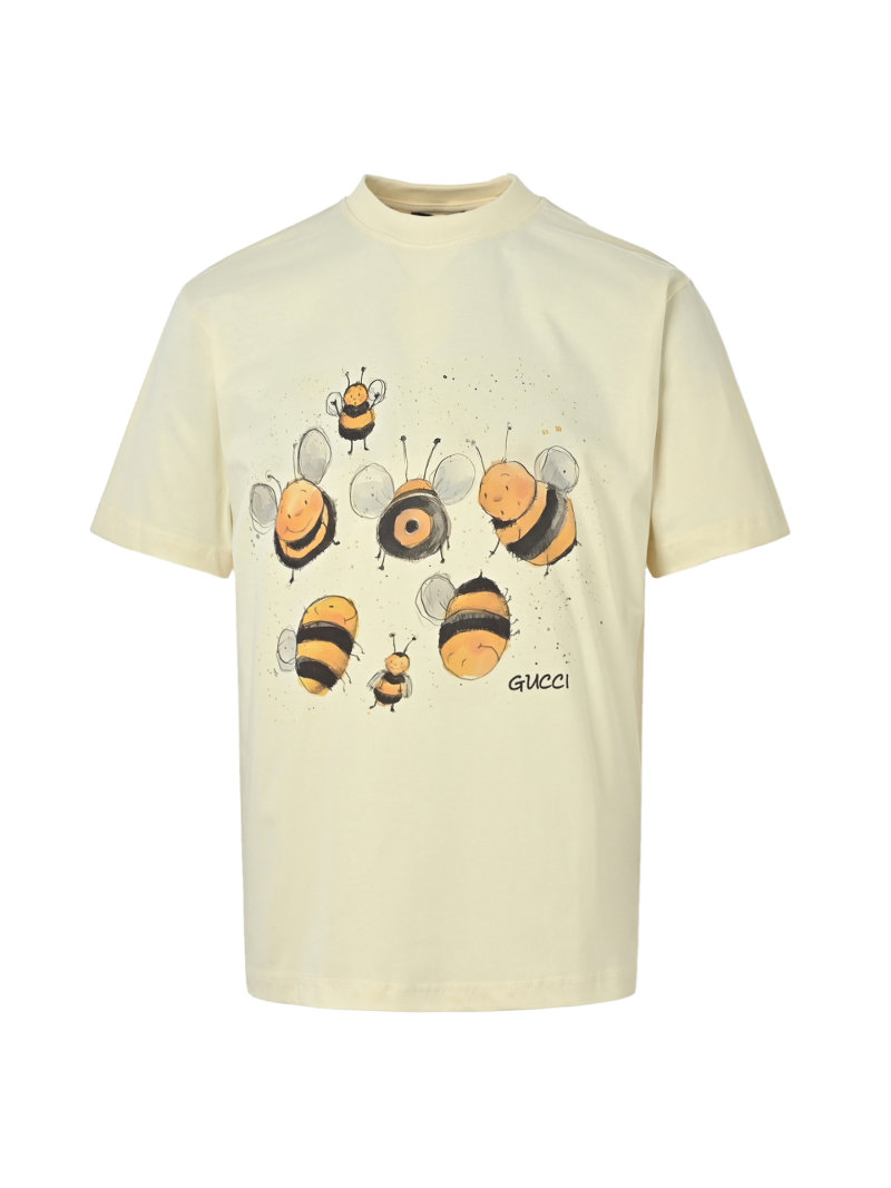 Bee Print Cream Short-Sleeve T-Shirt view