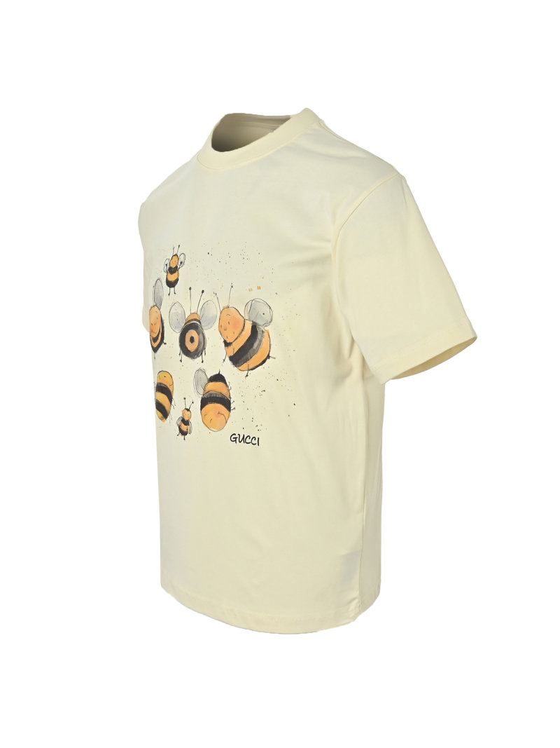 Bee Print Cream Short-Sleeve T-Shirt view