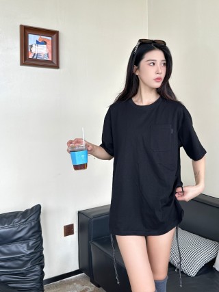 Black Pocket Crew Neck T-Shirt view 4