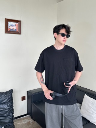 Black Pocket Crew Neck T-Shirt view 5