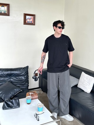 Black Pocket Crew Neck T-Shirt view 6