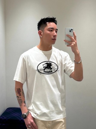 Burberry Pegasus Oval Cream Short Sleeve T-Shirt view 5