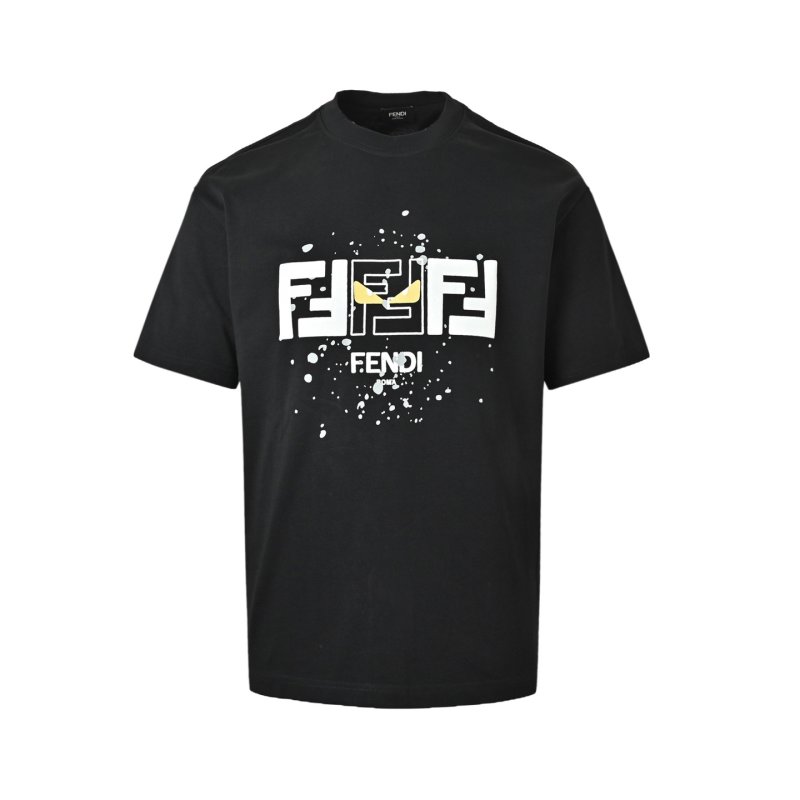 Fendi Logo Splash Black T-Shirt view