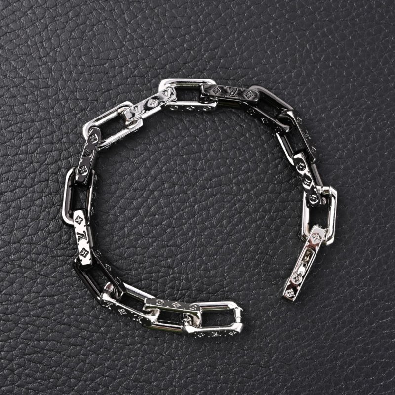 Louis Vuitton LV Bamboo Link Black & Silver Bracelet