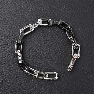 Louis Vuitton LV Bamboo Link Black & Silver Bracelet