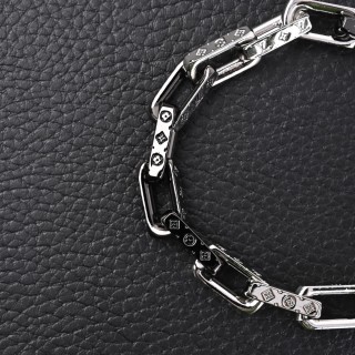 Louis Vuitton LV Bamboo Link Black & Silver Bracelet view 2