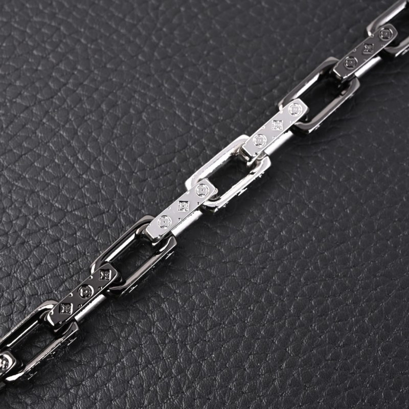 Louis Vuitton LV Bamboo Link Black & Silver Bracelet view