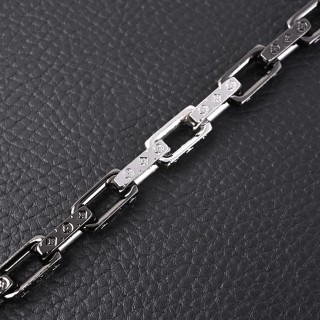 Louis Vuitton LV Bamboo Link Black & Silver Bracelet view 3