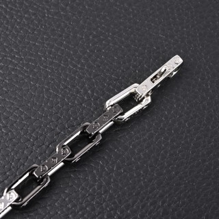 Louis Vuitton LV Bamboo Link Black & Silver Bracelet view 4