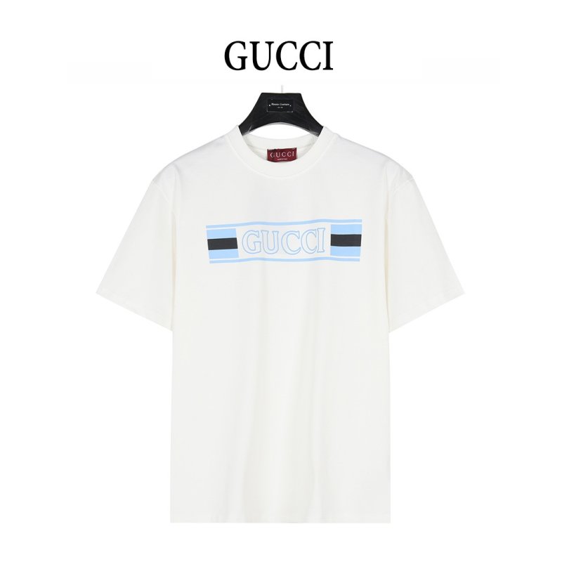 Gucci Logo Stripe White T-Shirt view