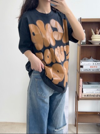 Black & Gold Oversized Graphic T-Shirt view 3