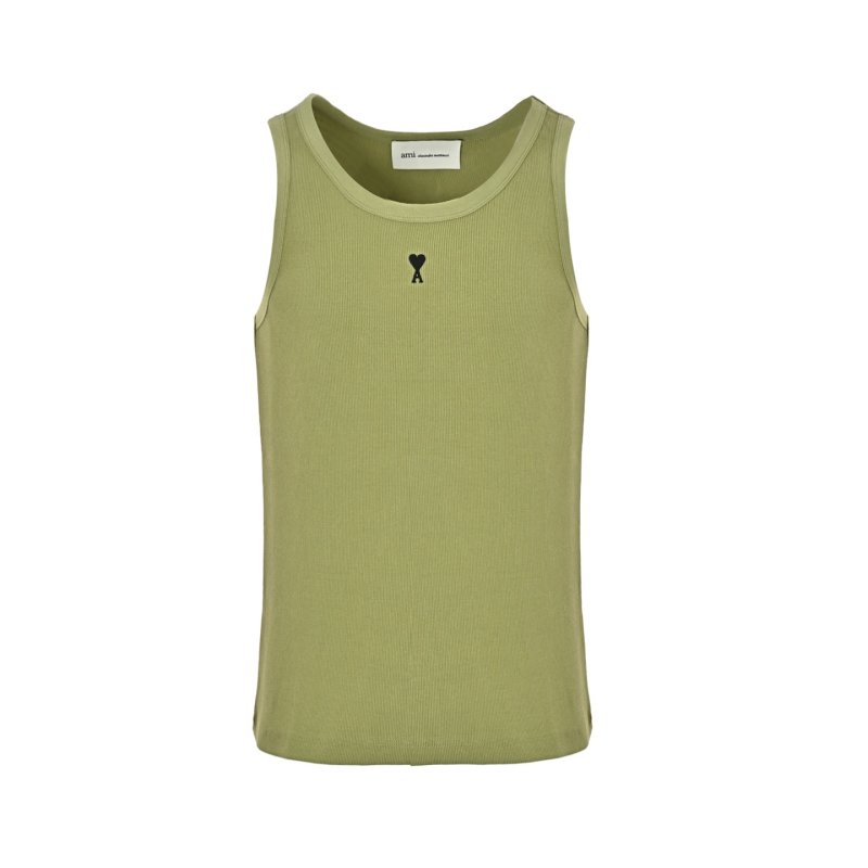 Olive Green Sleeveless Tank Top view