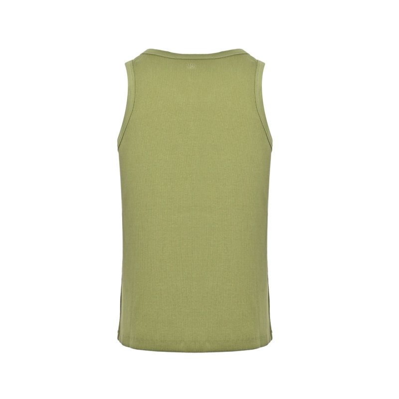 Olive Green Sleeveless Tank Top view