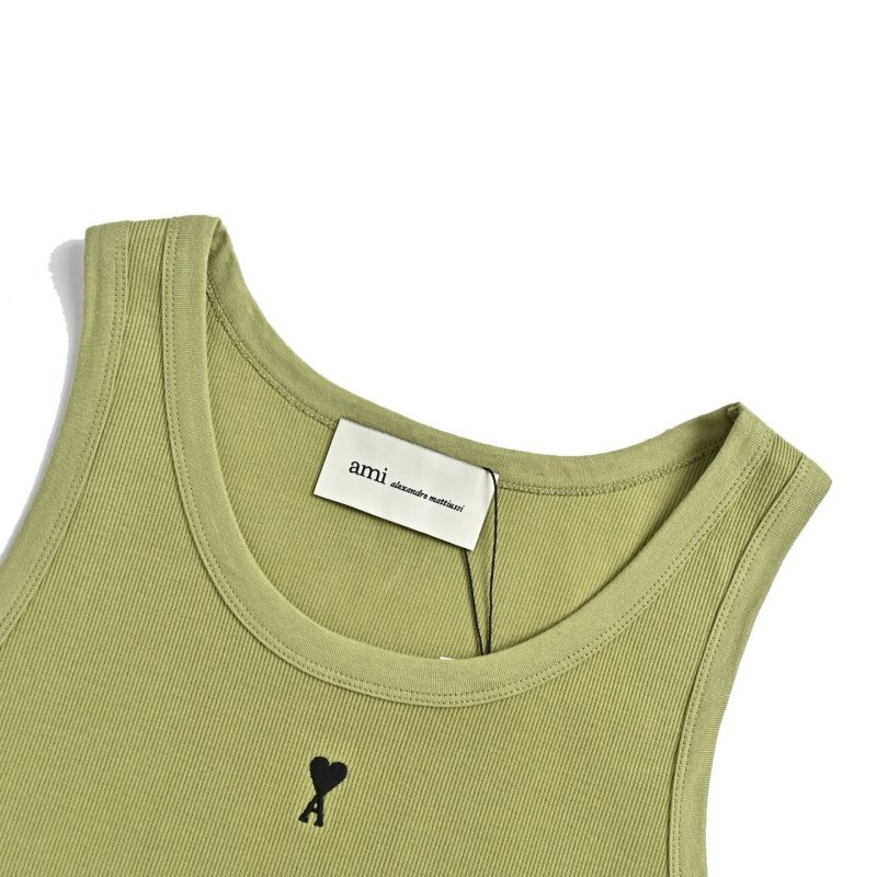 Olive Green Sleeveless Tank Top view