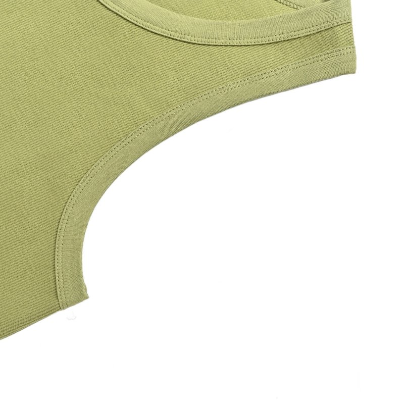 Olive Green Sleeveless Tank Top view