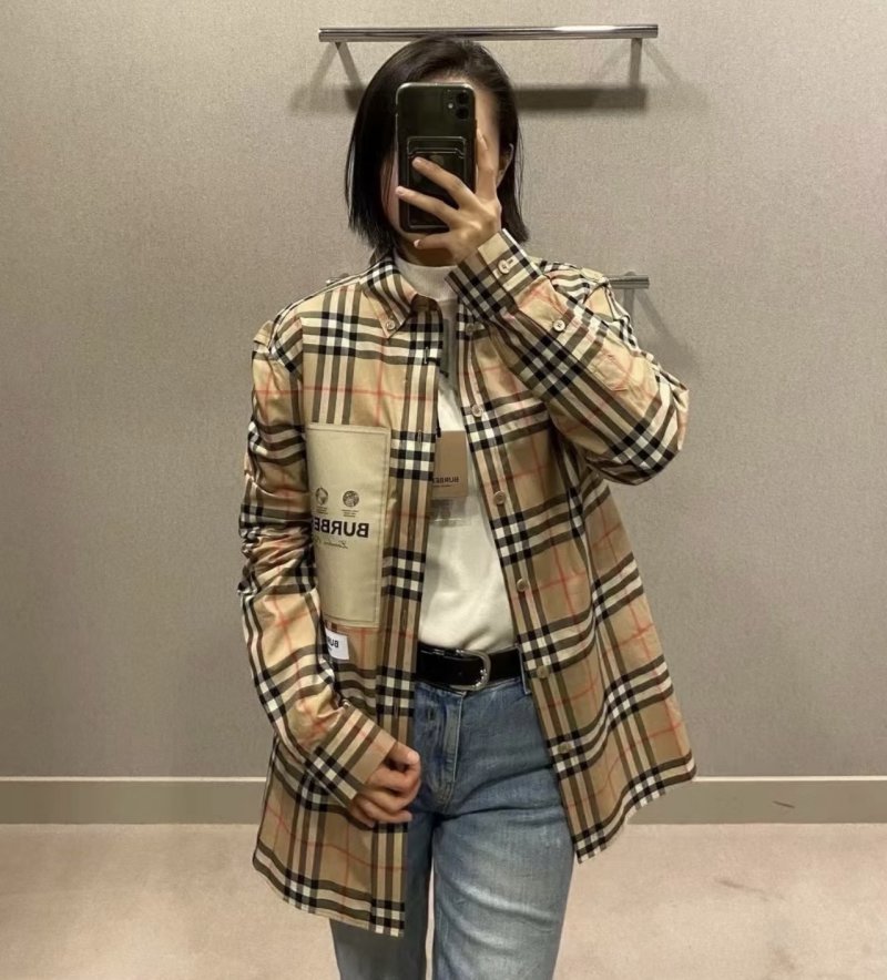 Burberry Beige Check Oversized Blazer view