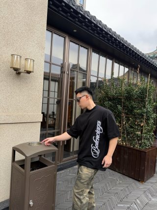 Burberry Black Vertical Logo T-Shirt view 5
