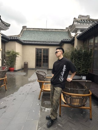 Burberry Black Vertical Logo T-Shirt view 6