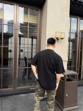 Burberry Black Vertical Logo T-Shirt view 9