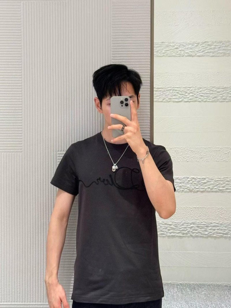 Dior Script Embroidered Black T-Shirt view