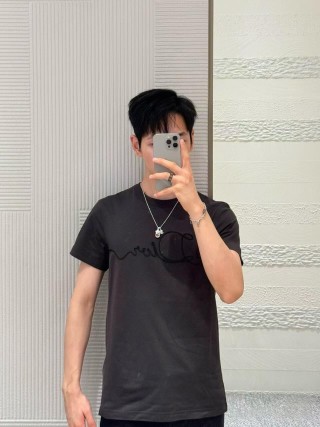 Dior Script Embroidered Black T-Shirt view 9