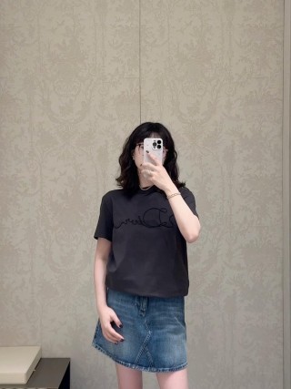 Dior Script Embroidered Black T-Shirt view 10