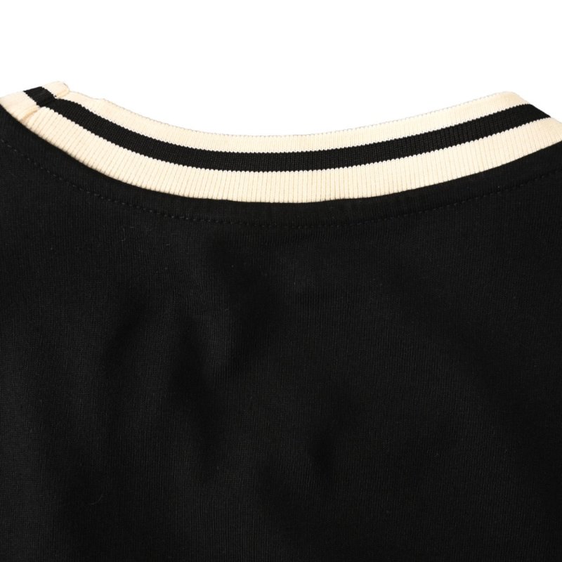 Black Short Sleeve T-Shirt with Embroidered Graphic Print view
