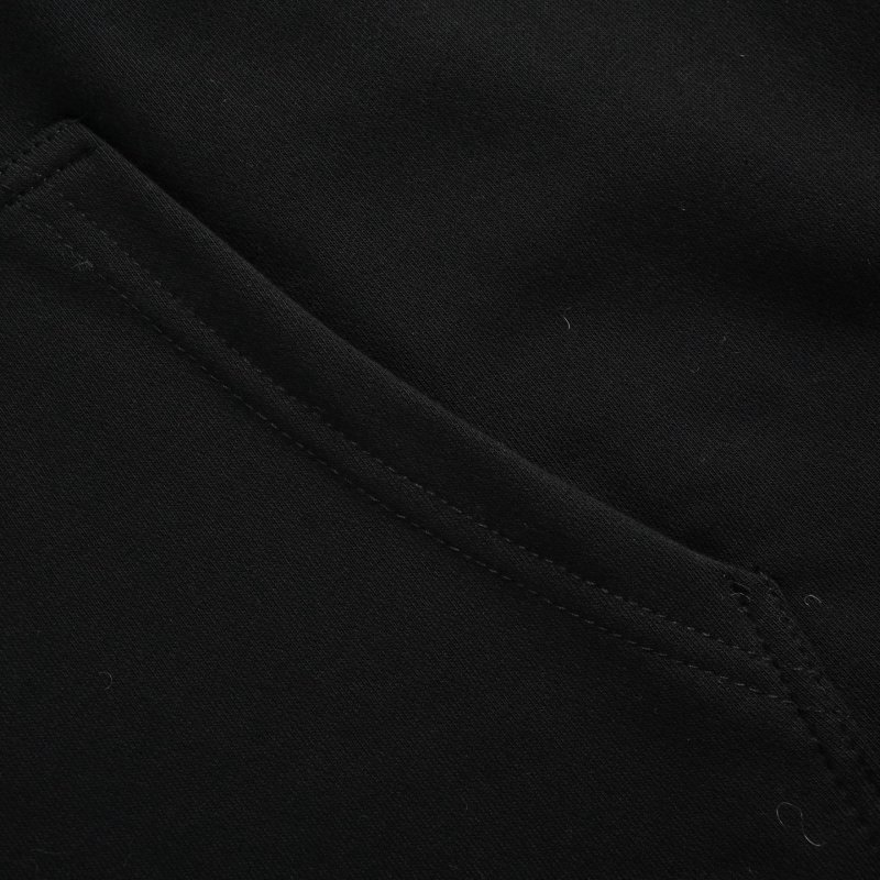 Black Zip-Up Hoodie Jacket with Red Embroidered Graphics view
