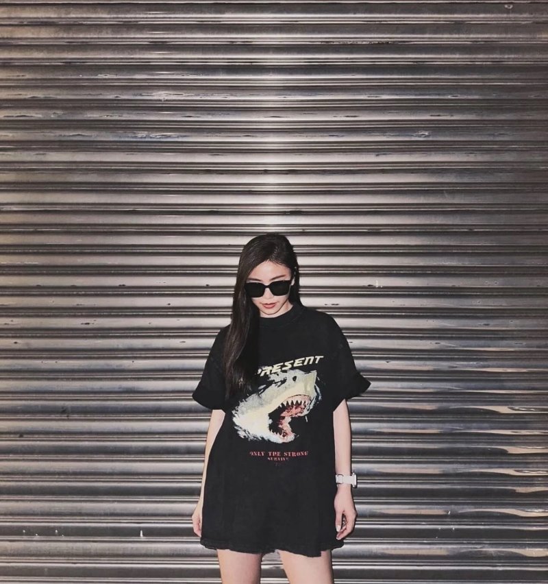 Essentials Black Shark Graphic T-Shirt view