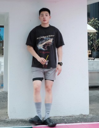 Essentials Black Shark Graphic T-Shirt view 3