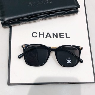 Chanel CH0606 Black Square Sunglasses with Pearl Detail