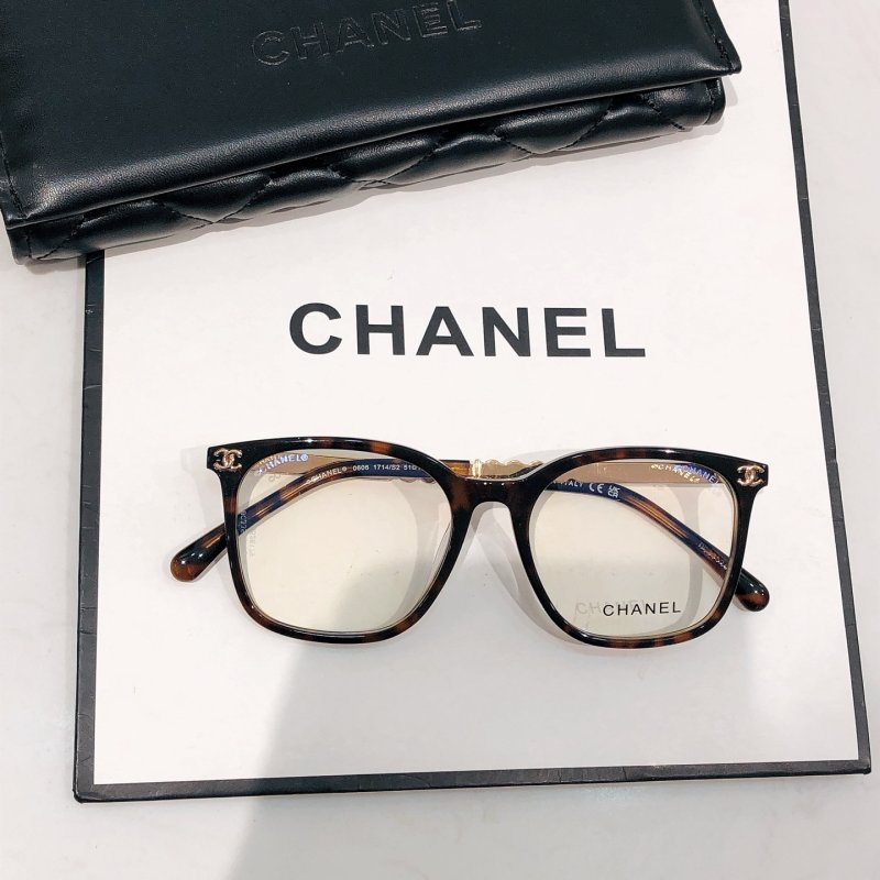Chanel CH0606 Black Square Sunglasses with Pearl Detail view
