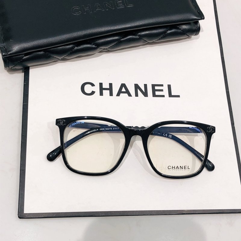 Chanel CH0606 Black Square Sunglasses with Pearl Detail view