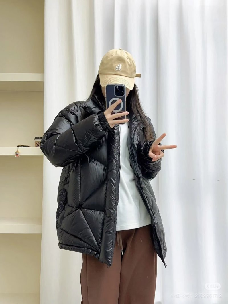 Black Puffer Down Jacket - Oversized Fit view