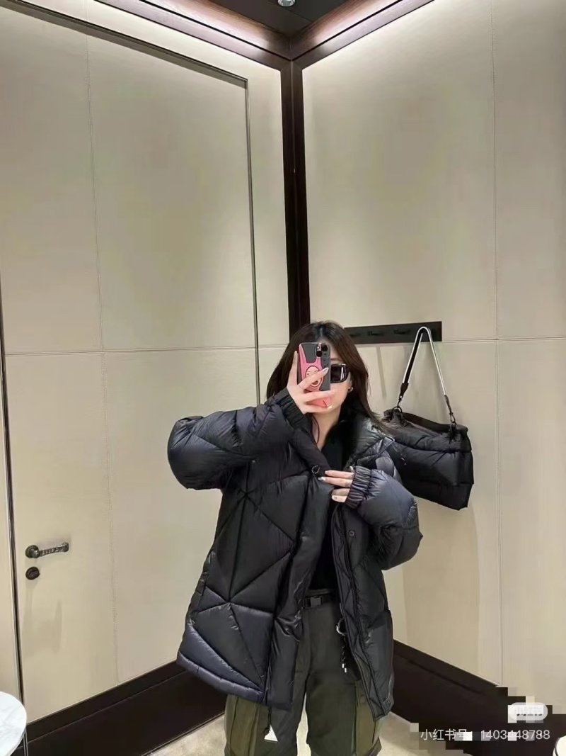 Black Puffer Down Jacket - Oversized Fit view