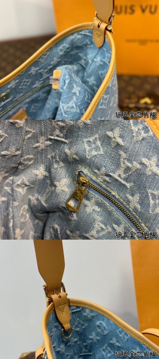 Louis Vuitton Carryall Shoulder Bag Denim Blue view 9