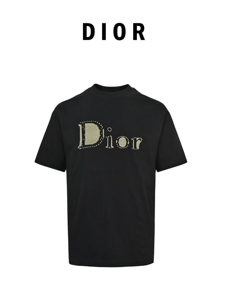 Dior Black Embroidered Logo T-Shirt view