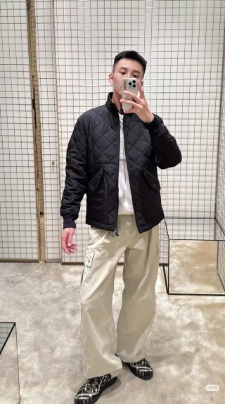 Black Quilted Puffer Jacket view 2