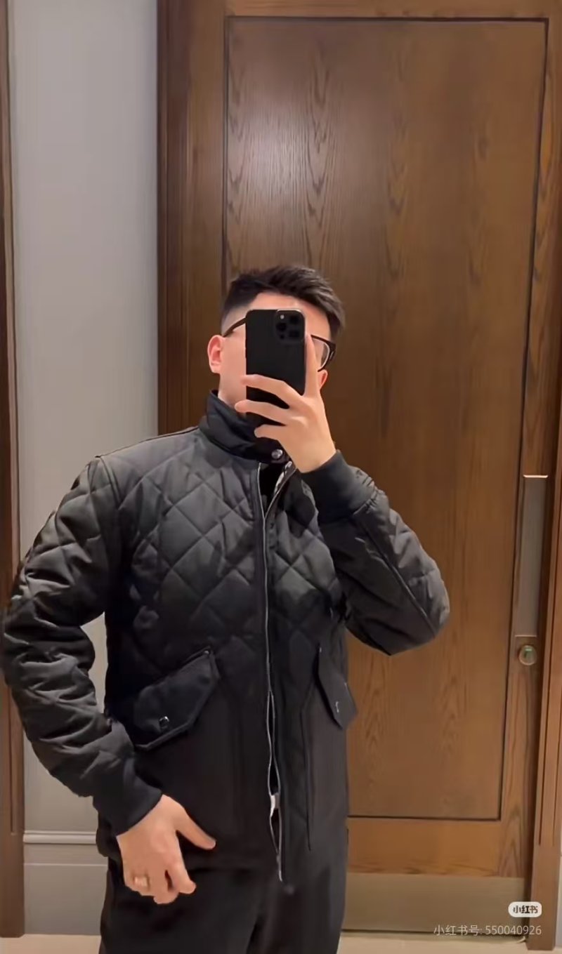 Black Quilted Puffer Jacket view