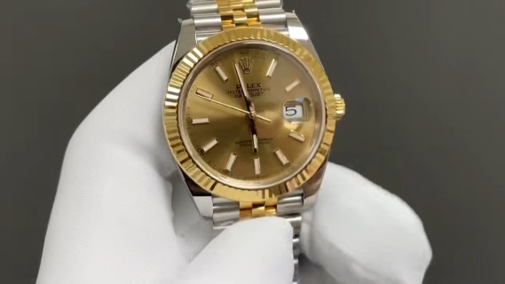 Rolex Datejust 41mm Two-Tone Gold Champagne Dial