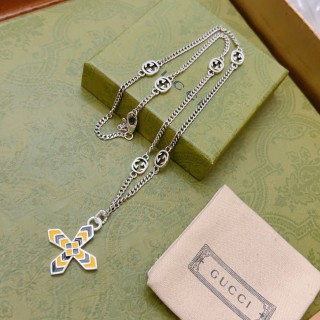 Gucci Double G Anger Forest Cross Pendant Chain Necklace Silver view 7