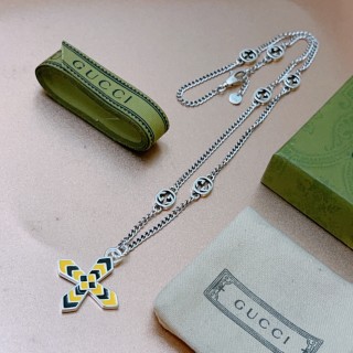 Gucci Double G Anger Forest Cross Pendant Chain Necklace Silver view 8
