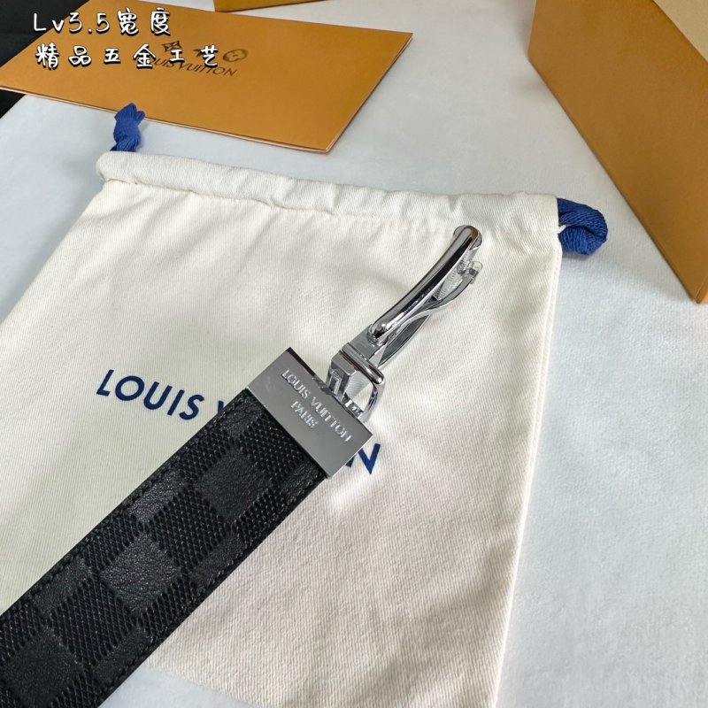 Louis Vuitton Black Leather Belt with Silver Buckle view