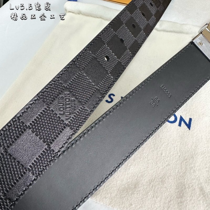 Louis Vuitton Black Leather Belt with Silver Buckle view