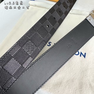Louis Vuitton Black Leather Belt with Silver Buckle view 6