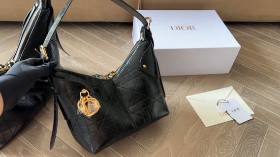 Dior Quilted Leather Shoulder Bag Black