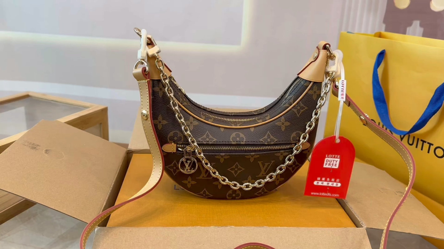 Louis Vuitton Monogram Calf Chain Shoulder Bag Brown