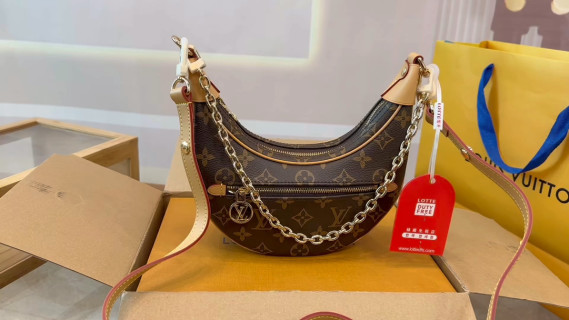 Louis Vuitton Monogram Calf Chain Shoulder Bag Brown