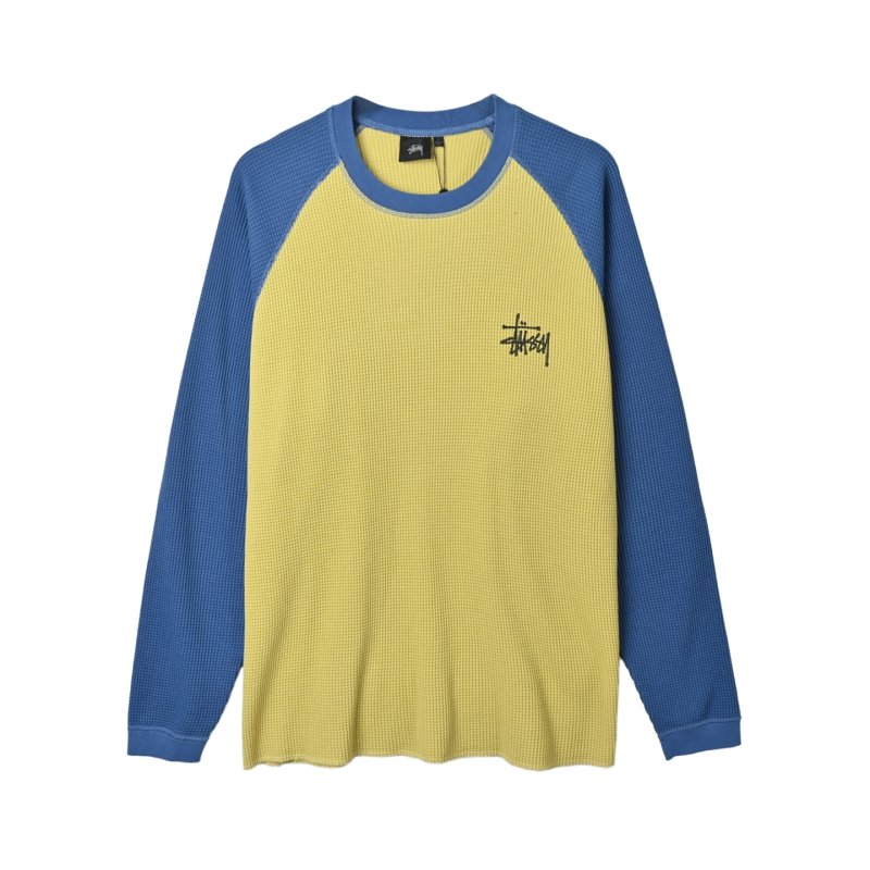 Blue & Yellow Colorblock Thermal Long Sleeve Tee view